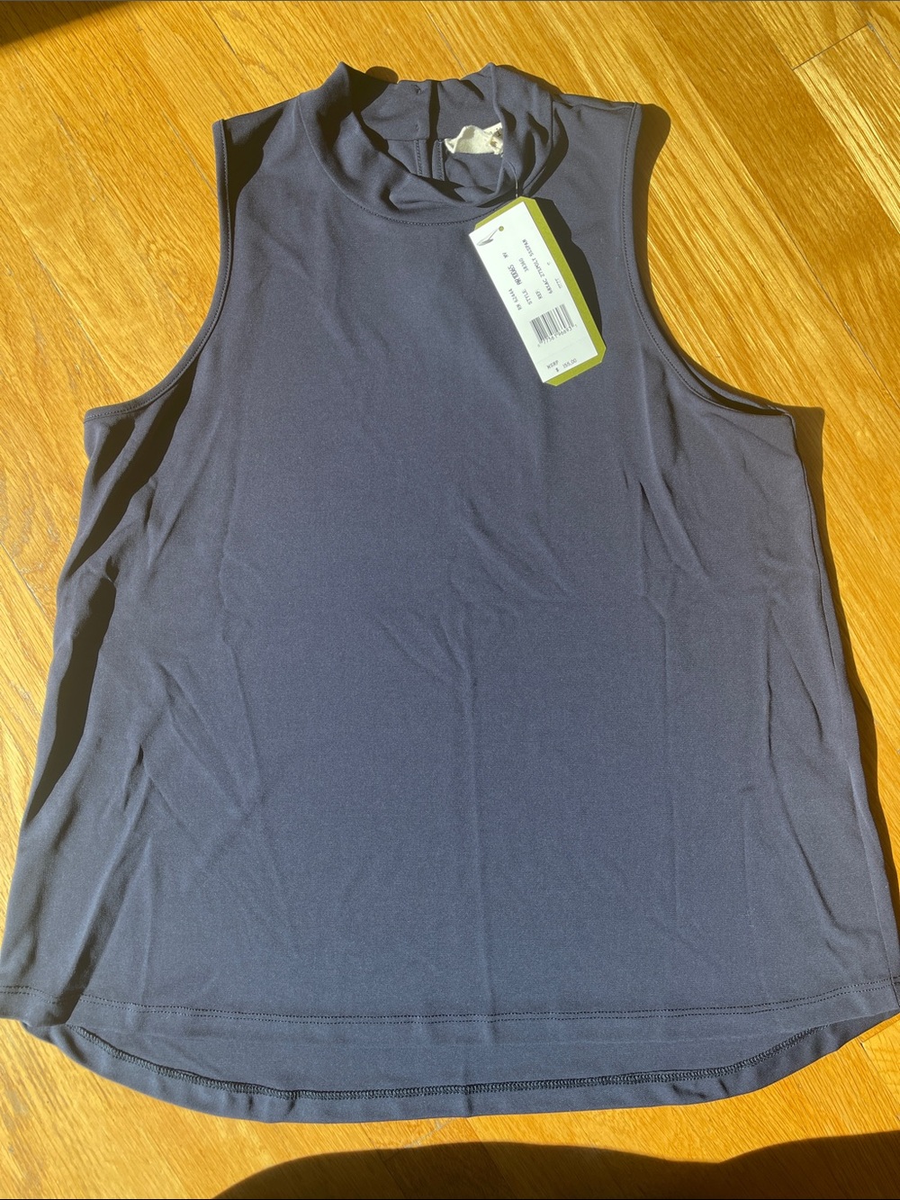Women's Sleeveless Mock Neck Tank Top - Navy